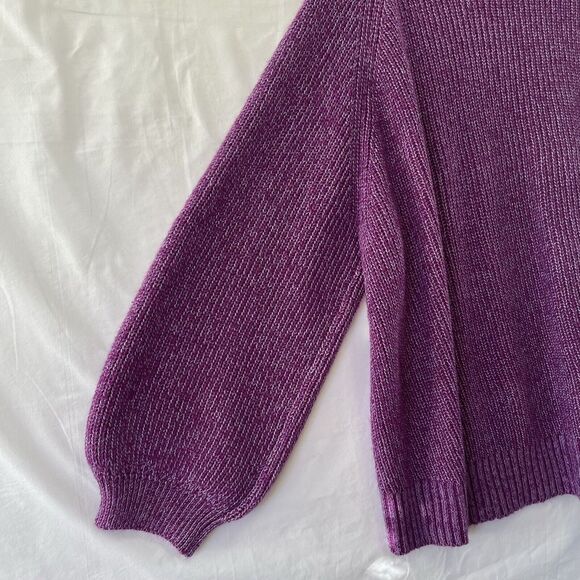 Terra & Sky Pullover Sweater Women Purple‎ Acrylic Blend Knitted 4X Round Neck - Picture 9 of 10